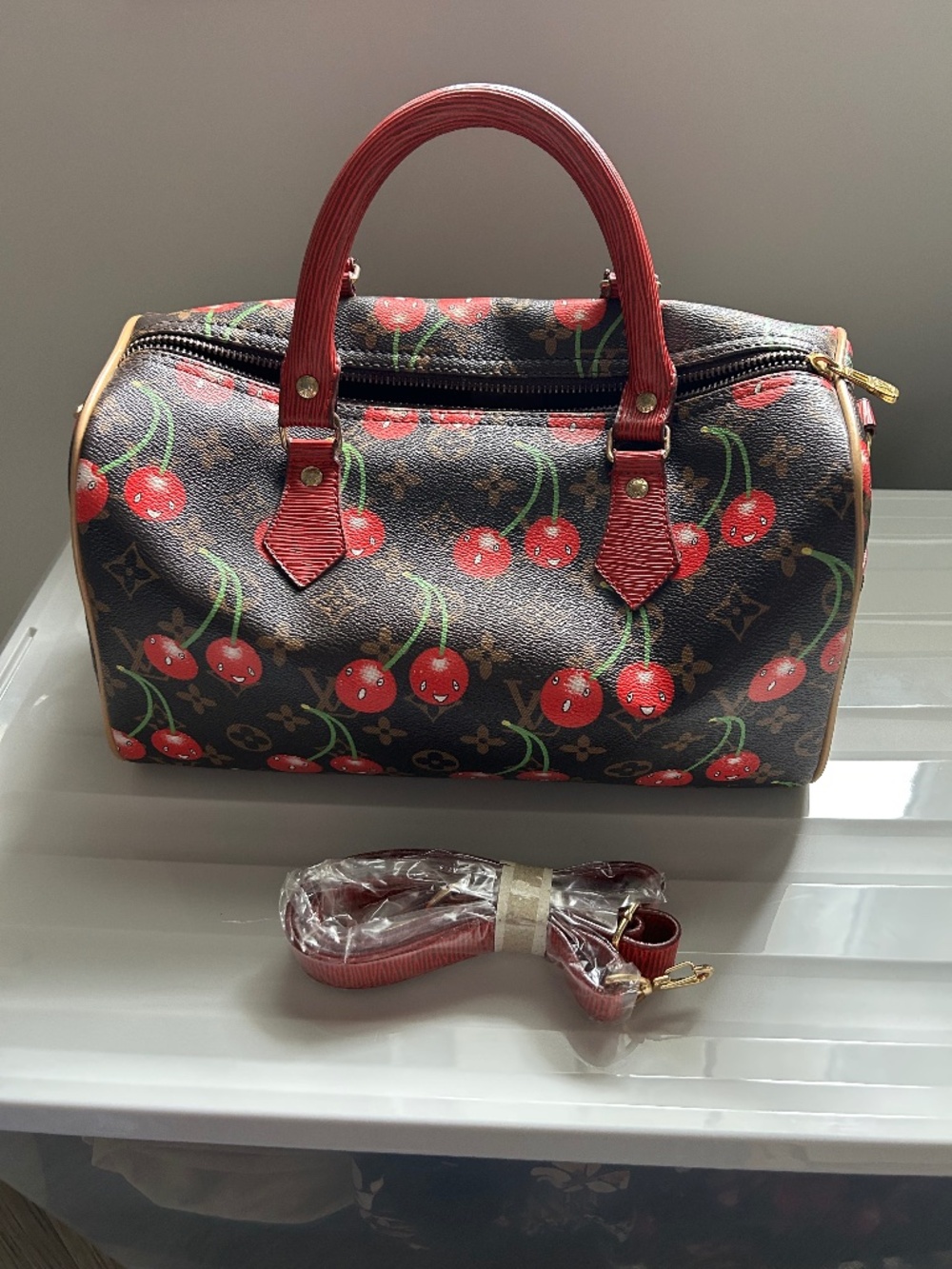 Cherry Doctors Bag New no tags with Red strap